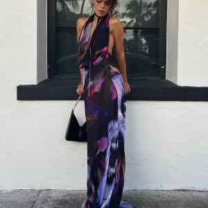 sleeveless backless maxi dress