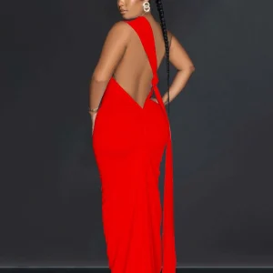 sleeveless backless maxi dress