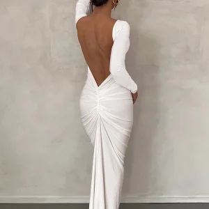 sleeveless backless maxi dress