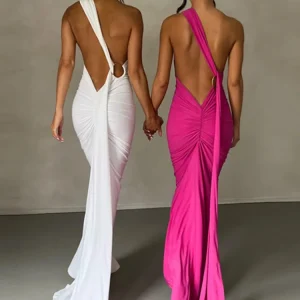 sleeveless backless maxi dress