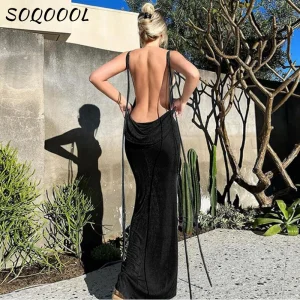 sleeveless backless maxi dress