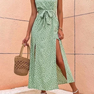 sleeveless backless maxi dress