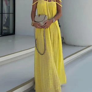 sleeveless backless maxi dress