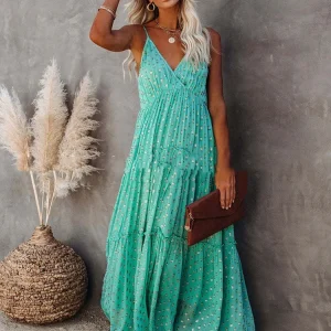 sleeveless backless maxi dress