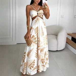 sleeveless backless maxi dress