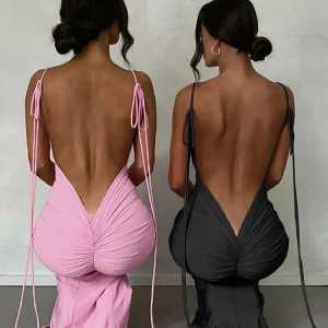 sleeveless backless maxi dress