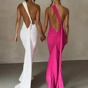 sleeveless backless maxi dress