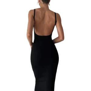 sleeveless backless maxi dress