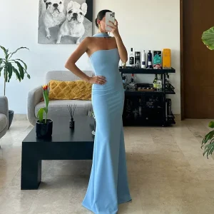 sleeveless backless maxi dress