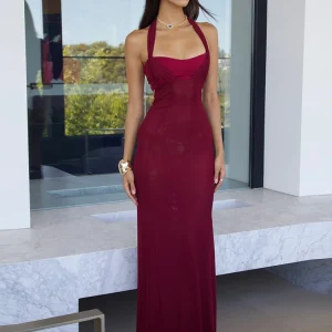 sleeveless backless maxi dress