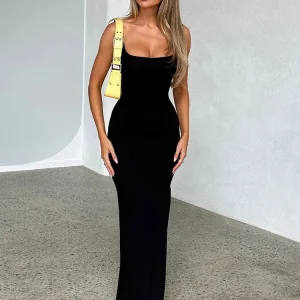 sleeveless backless maxi dress