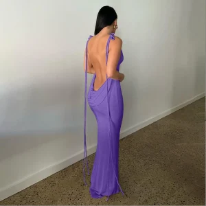 sleeveless backless maxi dress