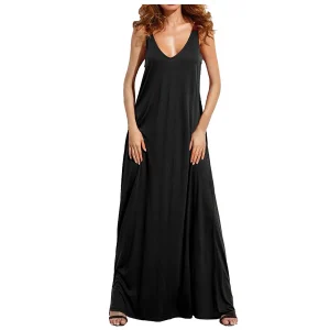 sleeveless backless maxi dress