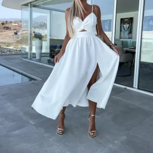 sleeveless backless maxi dress